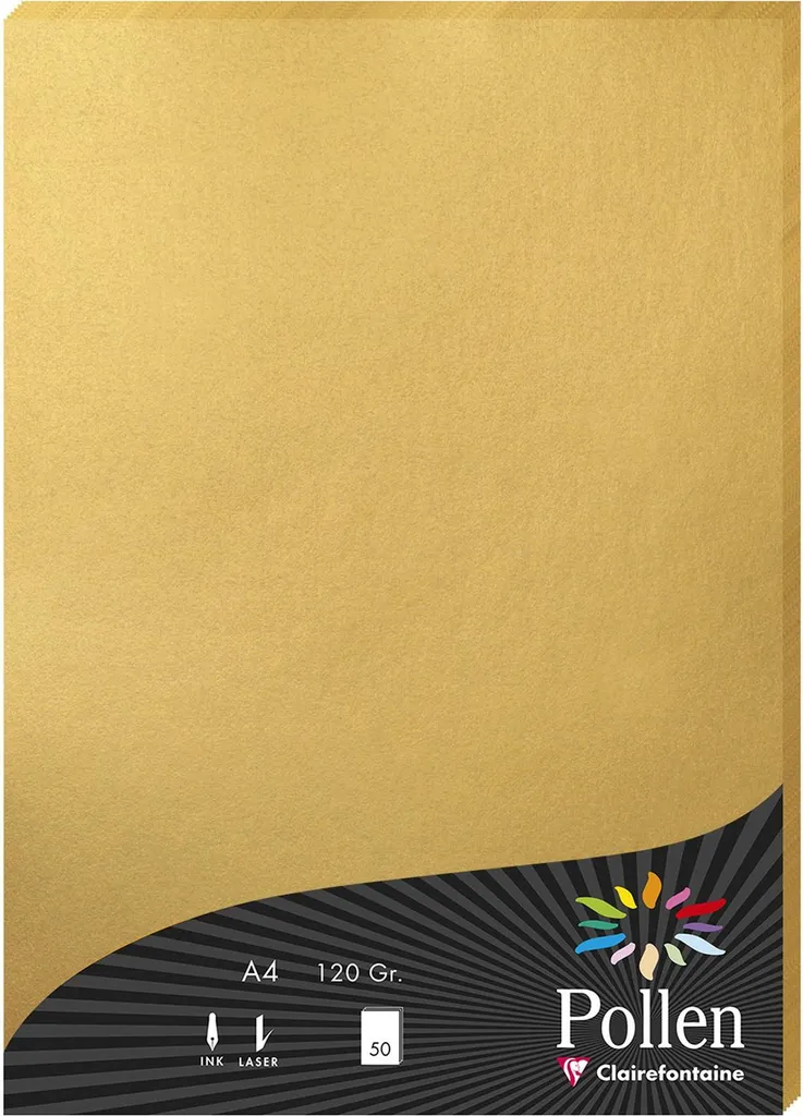 Clairefontaine Pollen 4200C Carta Oro A4 120g - 50 Fogli Premium