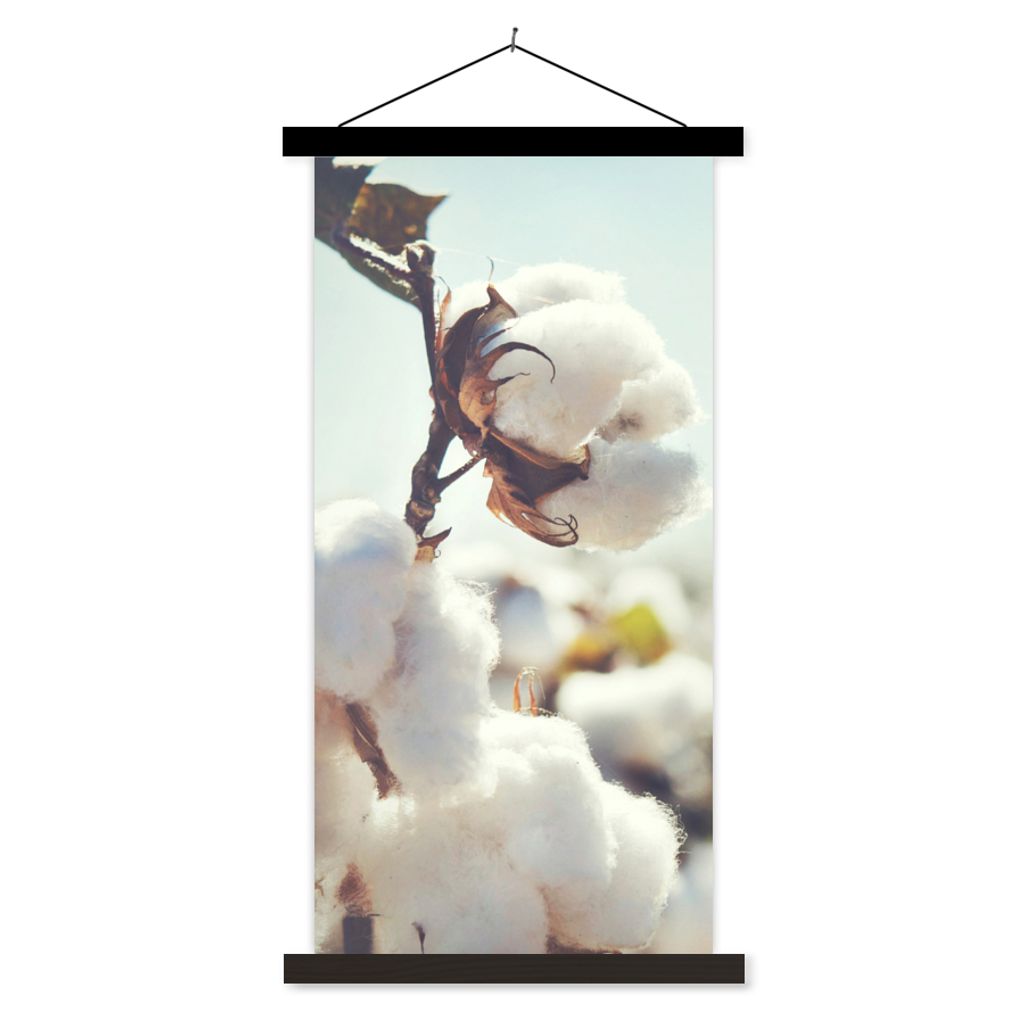 MuchoWow Textilposter Pflanzen - Blume - Zweig - Natur 40x80 cm mit schwarzem Rahmen - Wandemalerei