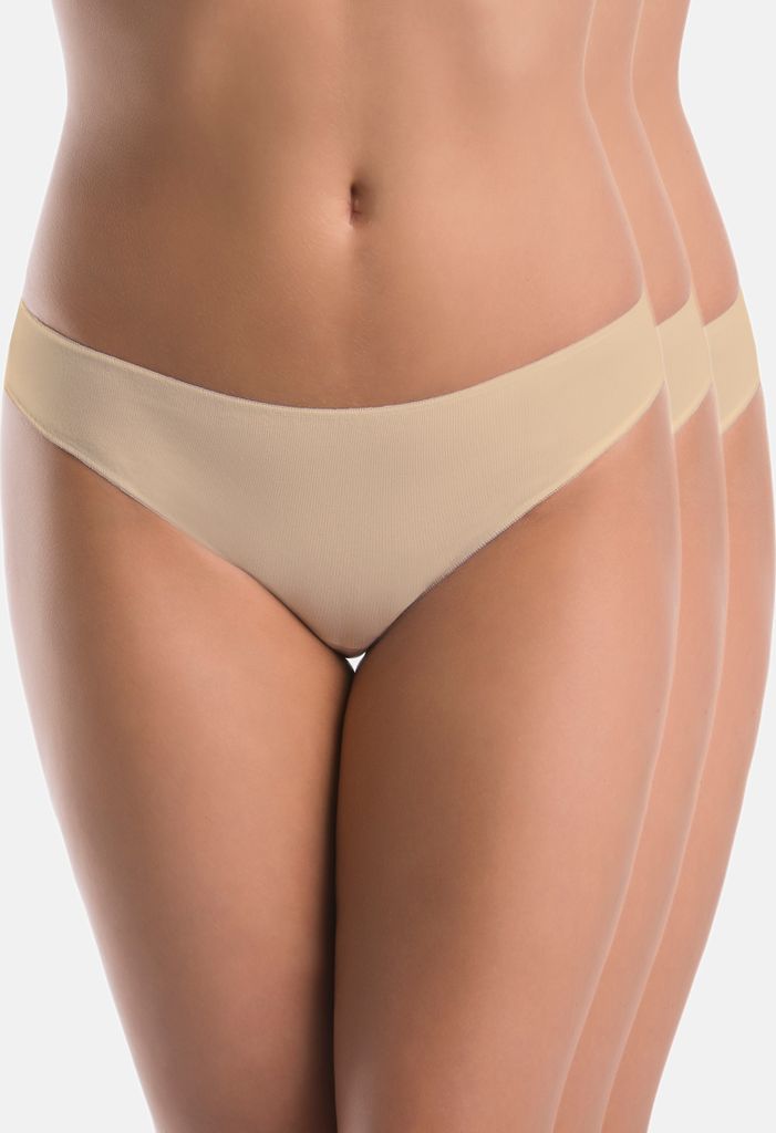 Teyli 3er Pack: Klassischer Slip aus Baumwolle Elisa Female 136-3 beige 3XL