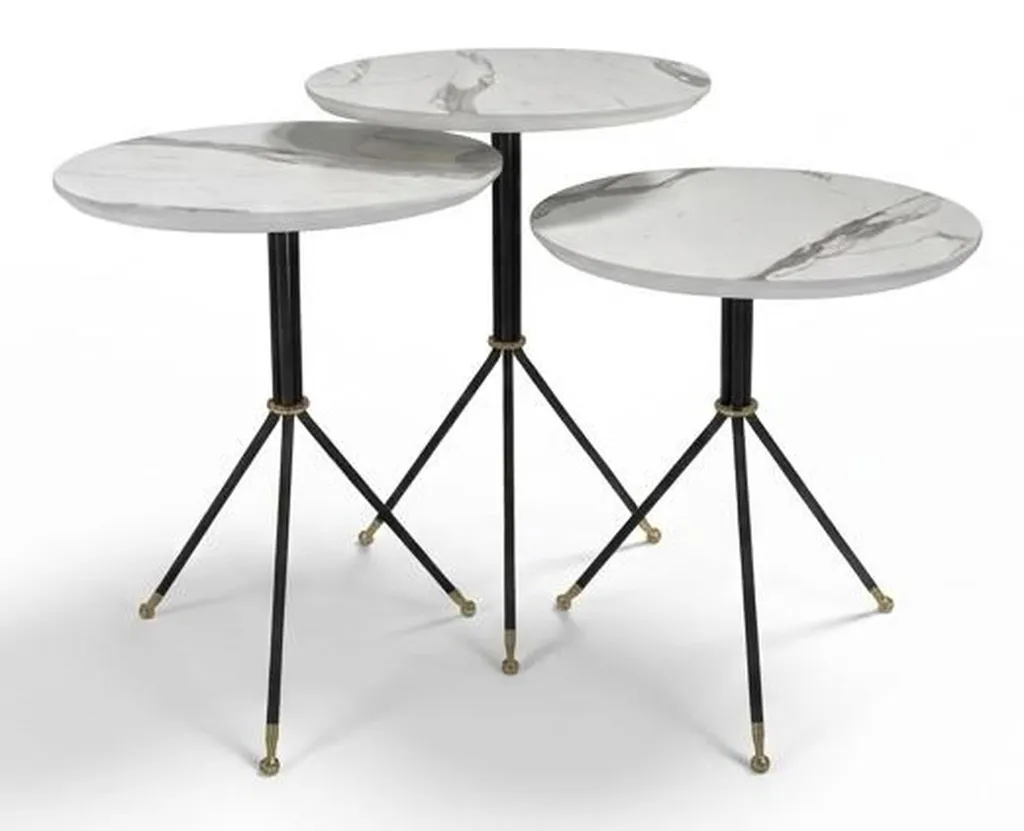 Tables d'appoint design lot de 3 tables basses gigognes de salon chic