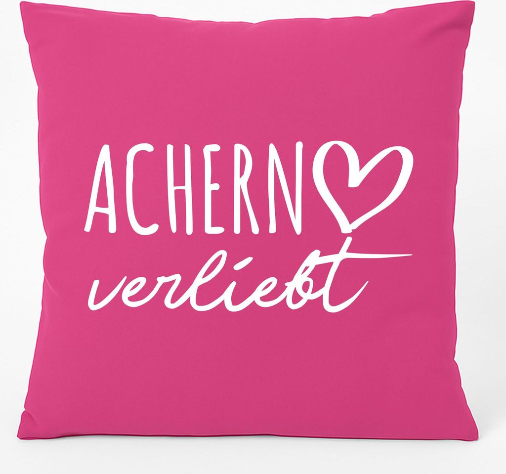 Huuraa Kissen Achern verliebt 40x40cm mit Füllung Fuchsia Produktbild 