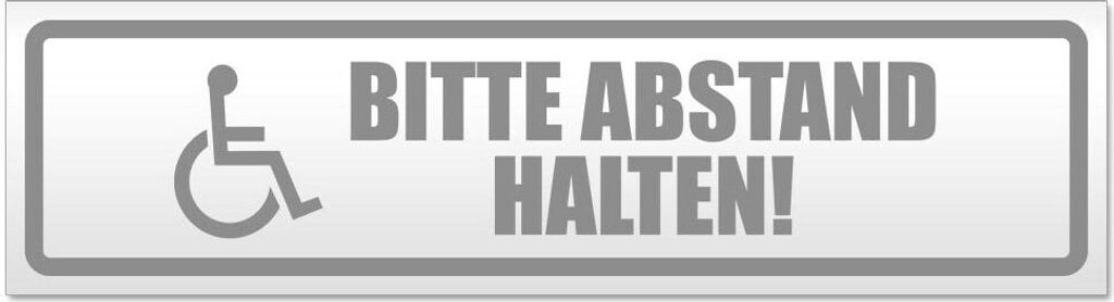 Bitte Abstand halten! Motiv 1 - Hinweis Aufkleber Sticker für Auto, Kfz, Fahrrad, PKW, LKWGrau - 60 x 16 cmBitte Abstand halten! Motiv 1 - Hinweis...