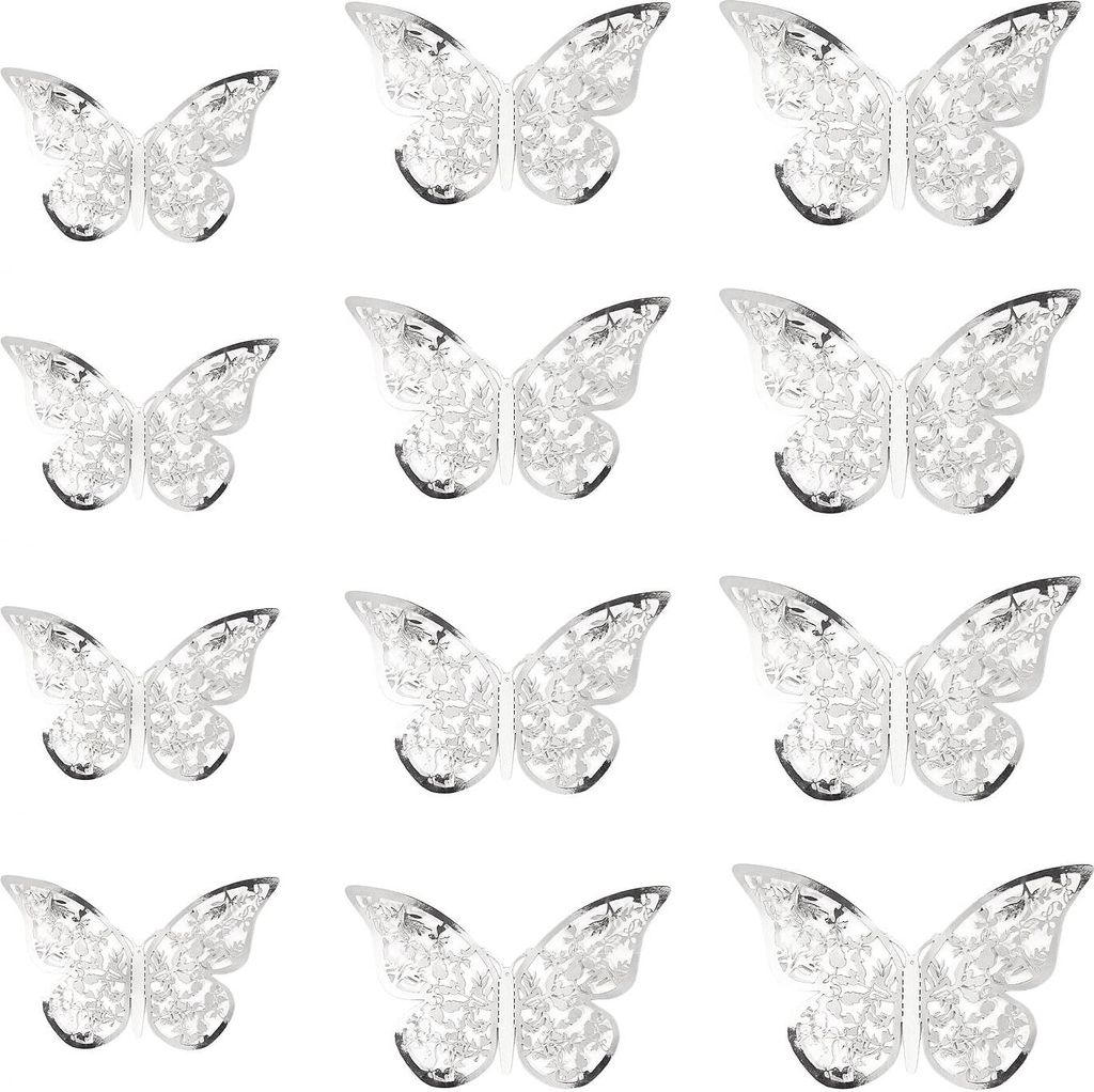 Oblique Unique 3D Schmetterlinge 12er Set glänzend für die Produktbild 