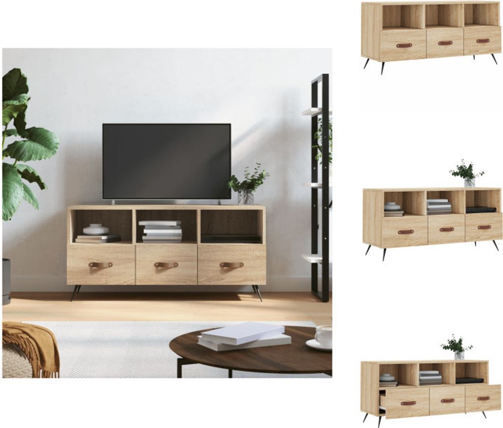 vidaXL TV-Schrank Sonoma-Eiche 102x36x50 cm Holzwerkstoff - TV-Möbel