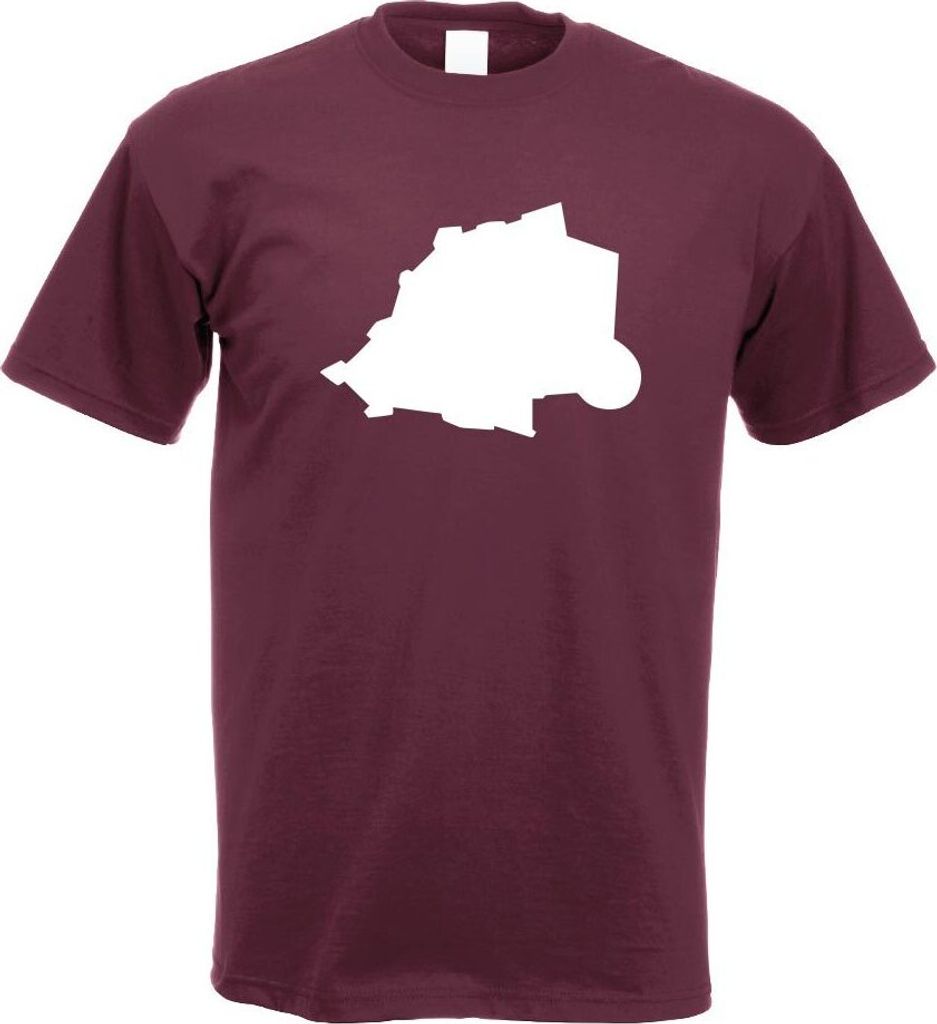 Kiwistar - T-Shirt - Burgund - Vatikanstadt Umriss Kontur Herren Funshirt Bedruckt Design Sprüche Spruch Motive - mit Motiv Bedruckt - Funshirt De...