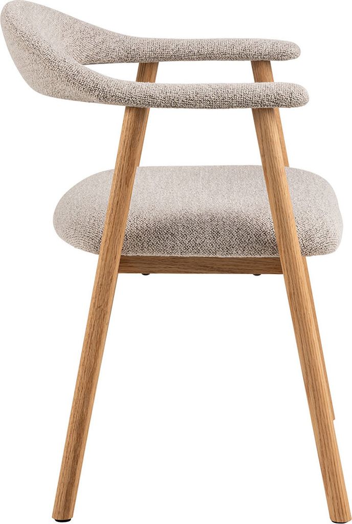 Addi chaise de salle à manger avec accoudoirs bouclé beige. Image du produit 