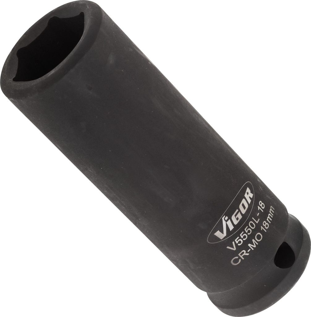 VIGOR Schlagschrauber Steckschlüsseleinsatz lang V5550L-18 1/2" Sechskant SW 18