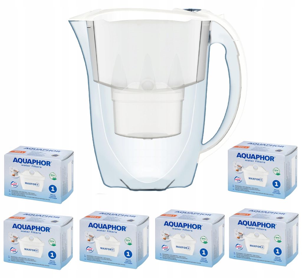 Dzbanek filtrujący Aquaphor 2,8 l + 6 wkładów filtrujących Zdjęcie produktu 