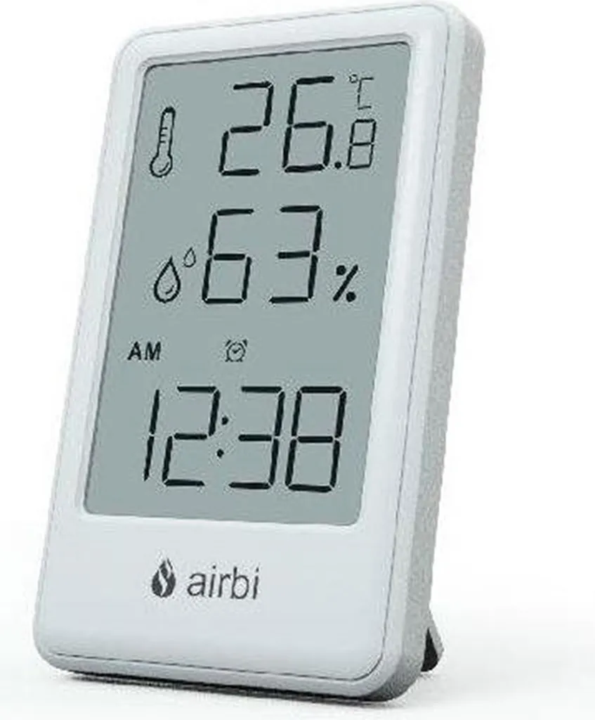 Hygromètre thermomètre d'intérieur digital Airbi FRAME avec Horloge