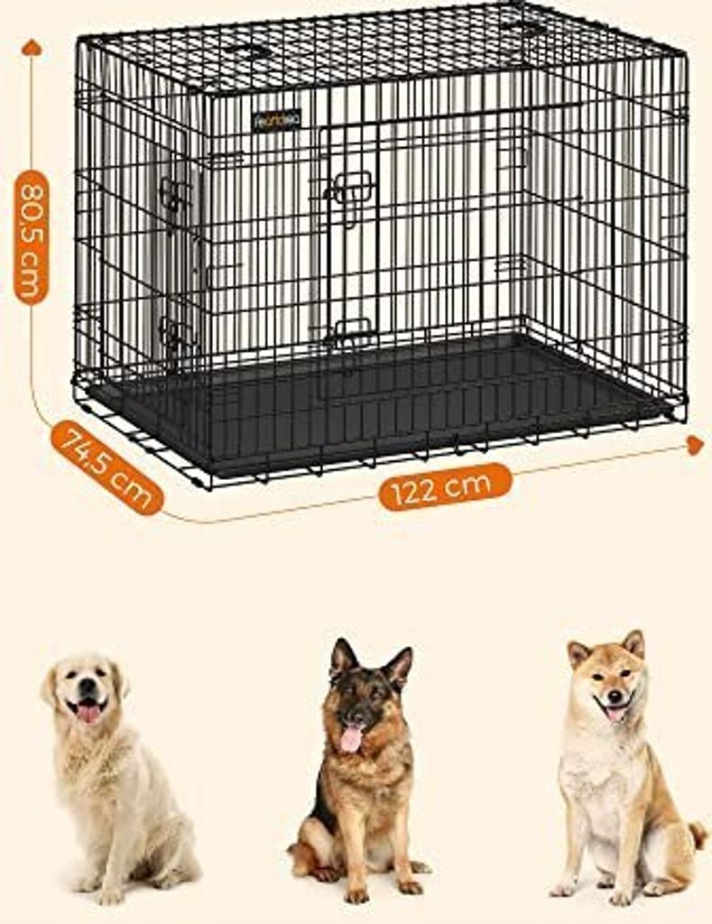 Klietka pre psa, skladacia, dĺžka 122 cm, 2 dvere, Xxl, Obrázok produktu 4