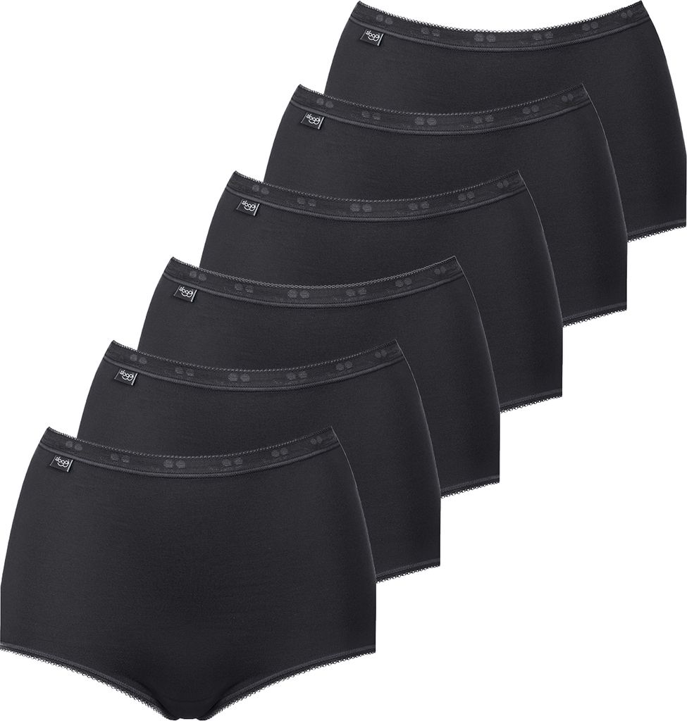 sloggi 6er Pack Basic + Maxi Slip Perfekter Sitz, Mit feinen Details, Angenehm auf der Haut