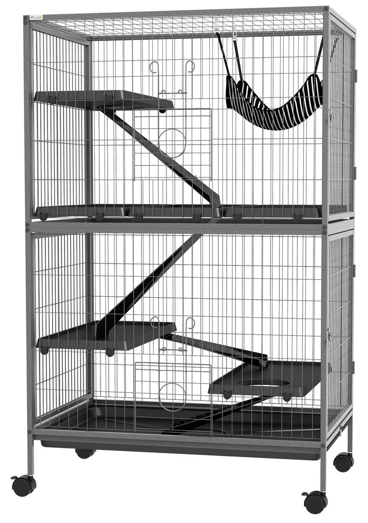 PawHut kooi voor kleine huisdieren met hangmat, Productafbeelding 
