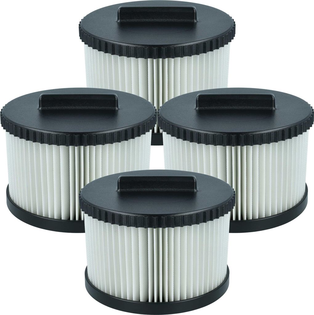 vhbw 4x Staubsaugerfilter kompatibel mit Dewalt DWV010 Typ 2, DWV012 Typ 2, DWV902M/L Typ 2, DWV900/01L Staubsauger - HEPA-Filter Schwarz Weiß