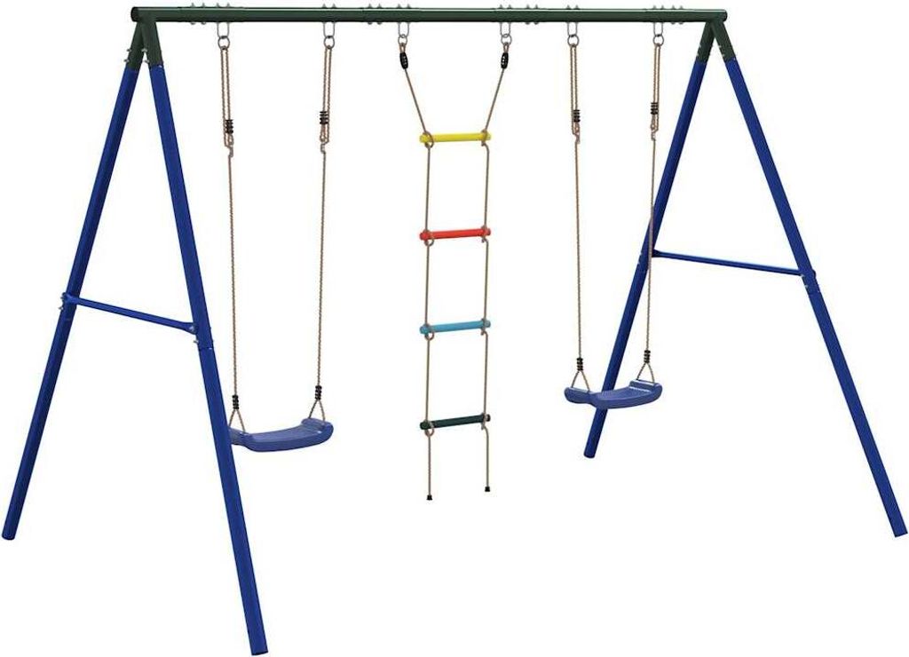 vidaXL Schaukel-Set mit Schaukelsitzen und Strickleiter