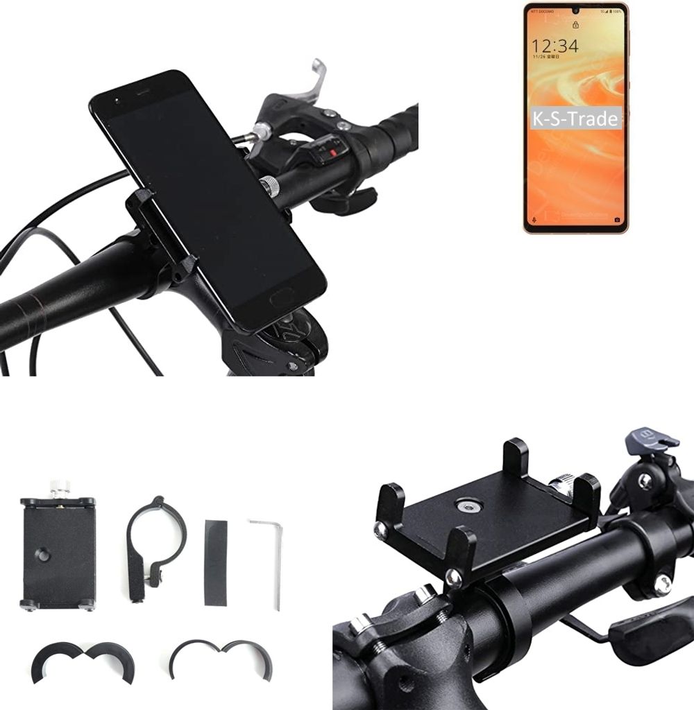 K-S-Trade Handyhalterung für das Fahrrad kompatibel mit Sharp Aquos Sense6s Halter Lenkstange Fahrradhalterung Motorrad Bike Mount Befestigung