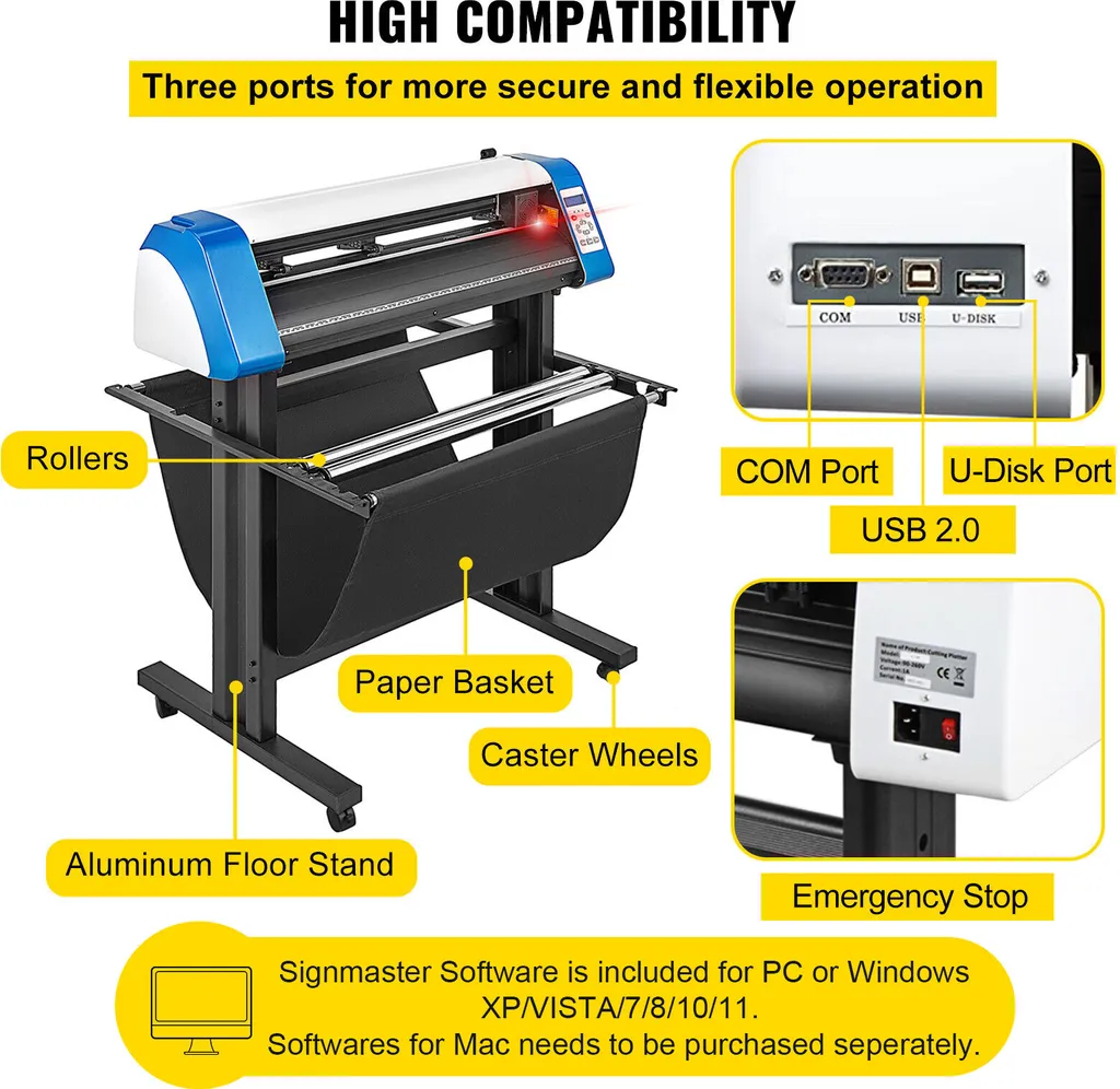 Machine à Découper le Vinyle 87 cm VEVOR avec Logiciel Signmaster Intégré