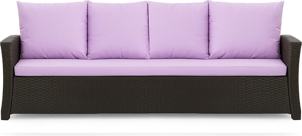 Gartensofa kissen für Polyrattan gartenmöbel Violett | Sitzkissen 168x60x7, Rückenkissen 3*56x50 | Outdoor kissen | Kissen für rattansofa 3 sitzer