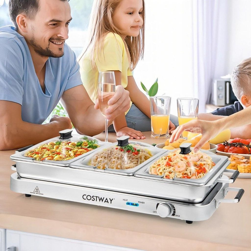 Elektrischer Speisenwärmer, 3 Tabletts, 9 l, 450 W, Produktbild 