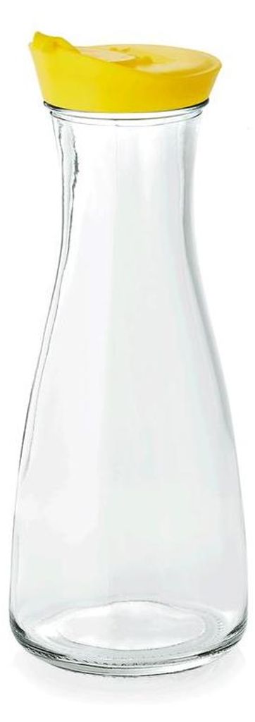 Glas Karaffe 26 cm, 1 l, gelb Produktbild 
