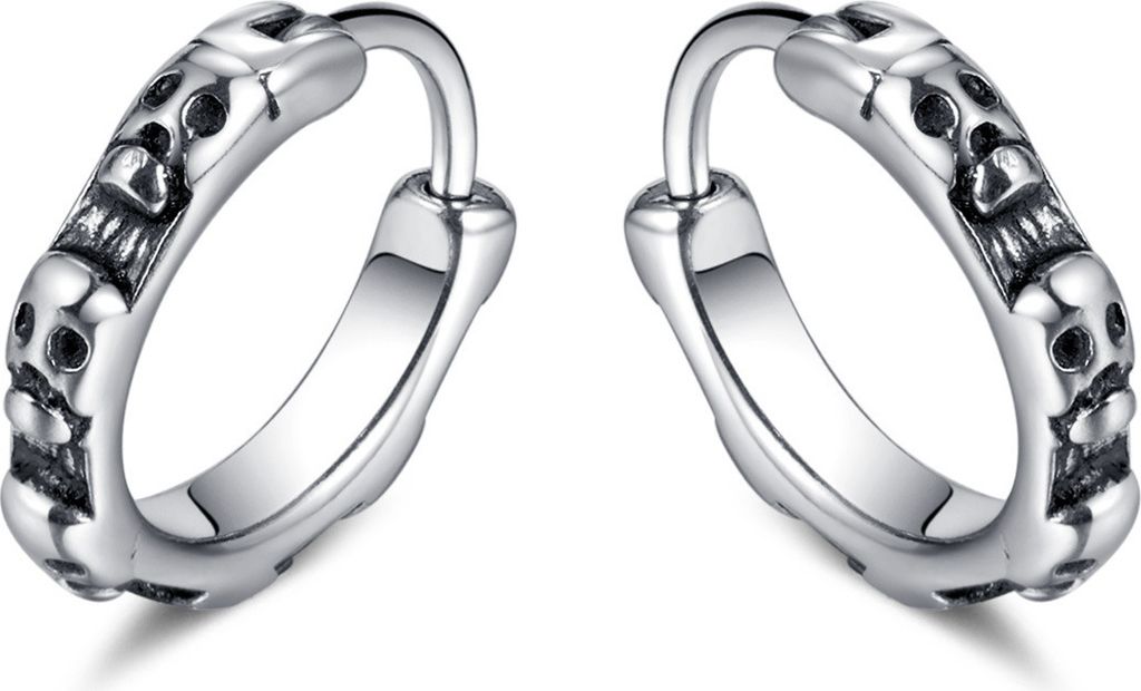 INF Vintage Totenkopf Ohrring Silber