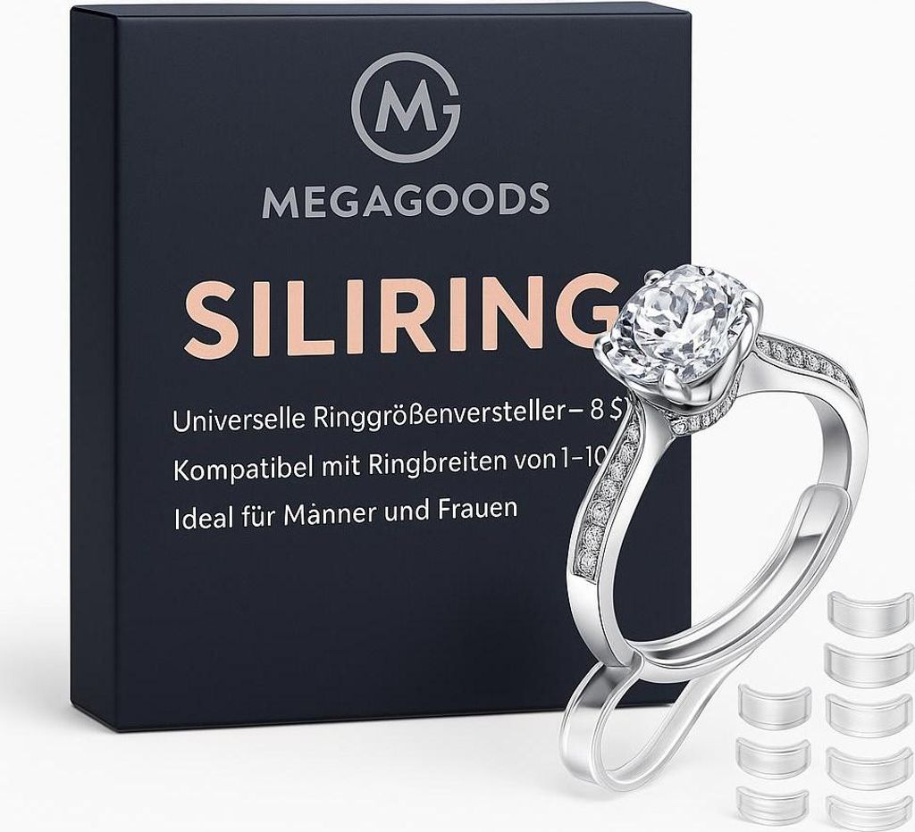 Silikon Ringgrößen-Anpasser 8er-Set unsichtbar für Ringe Produktbild 