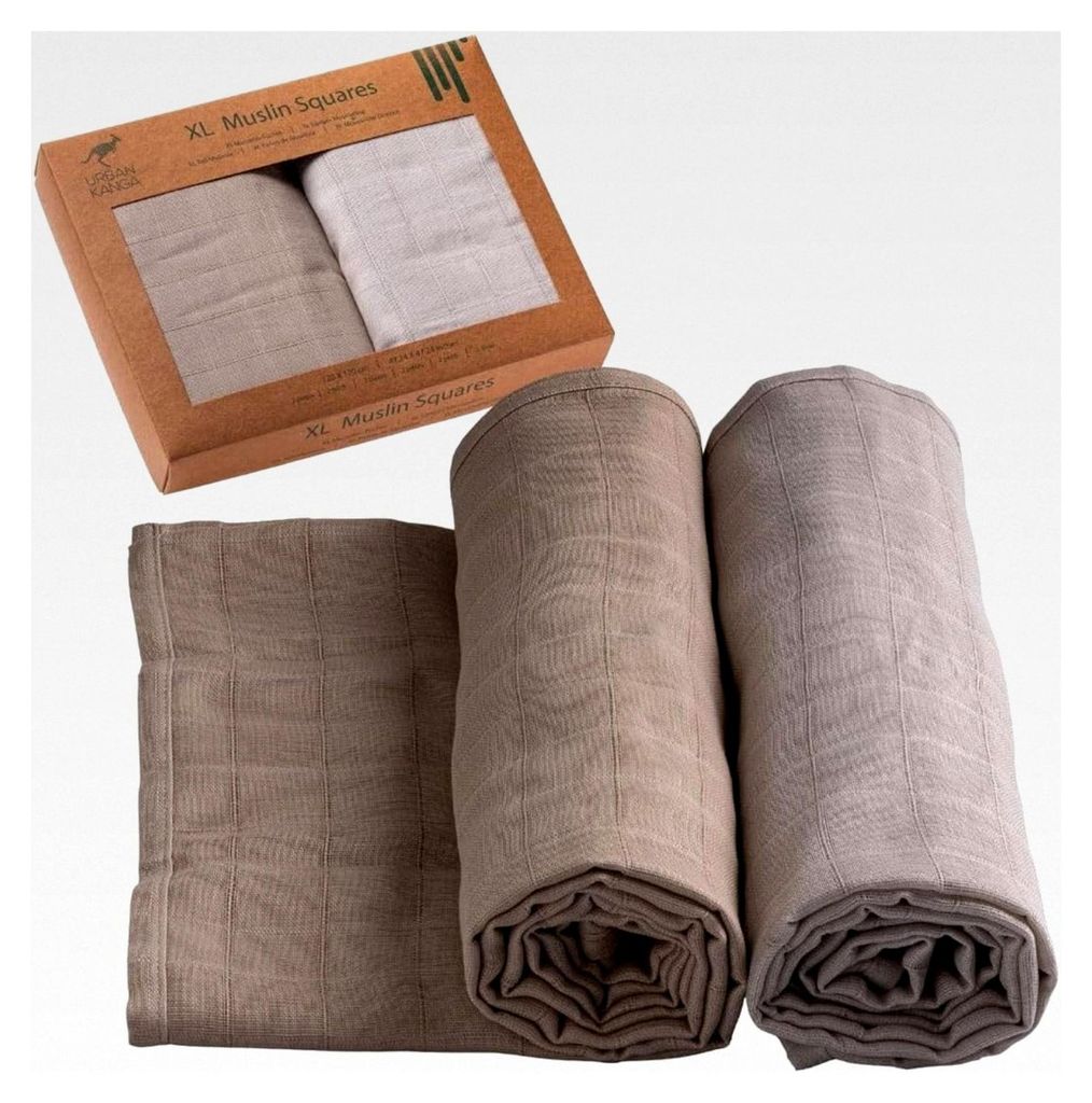 Spucktücher für Babys 120 x 120 cm aus Musselin - 2er-Pack (Humus/Moonstruck)