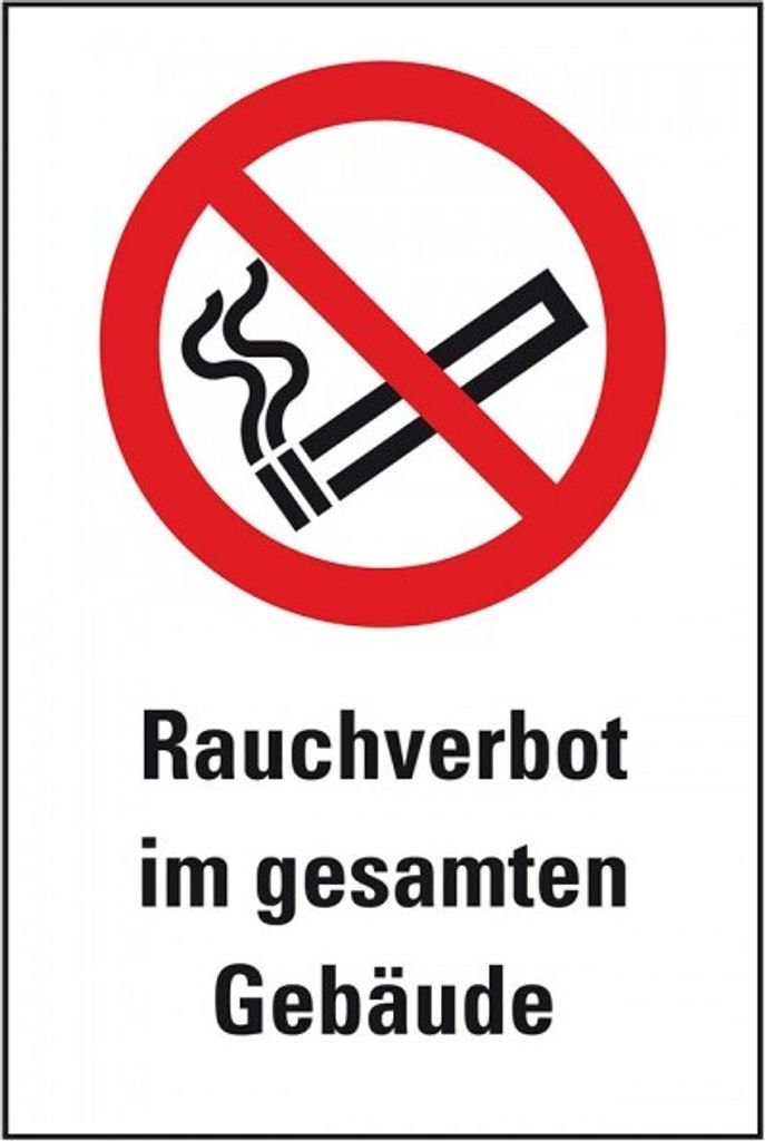 Dreifke Schild I Verbots-Kombischild Rauchverbot im gesamten Gebäude, Kunsts...