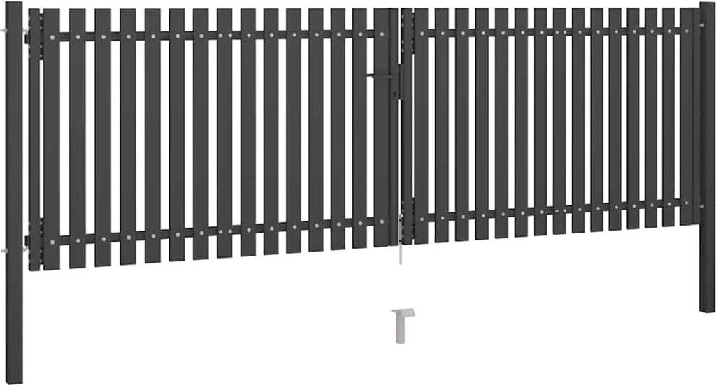 vidaXL Gartentor aus Stahl 400 x 100 cm Anthrazit