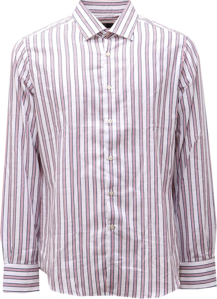 0824AG camicia uomo GMF 965 white stripes Baumwolle shirt men