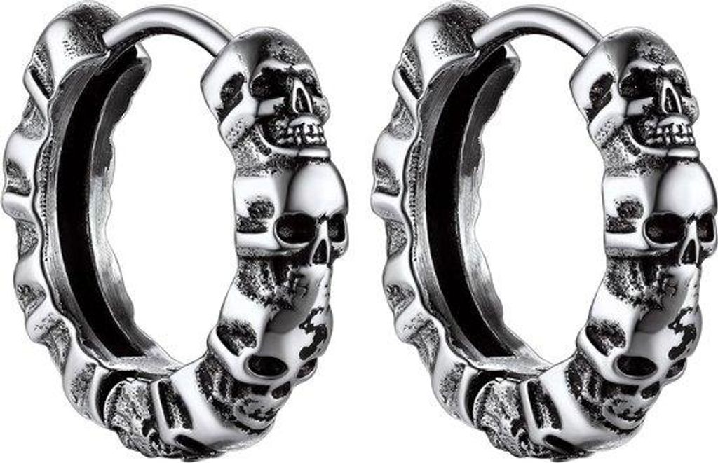 Gothische Skelet Ohrringe | Stahl | Dangle/Hoop/Stud | Männer Frauen | Gothic Schmuck