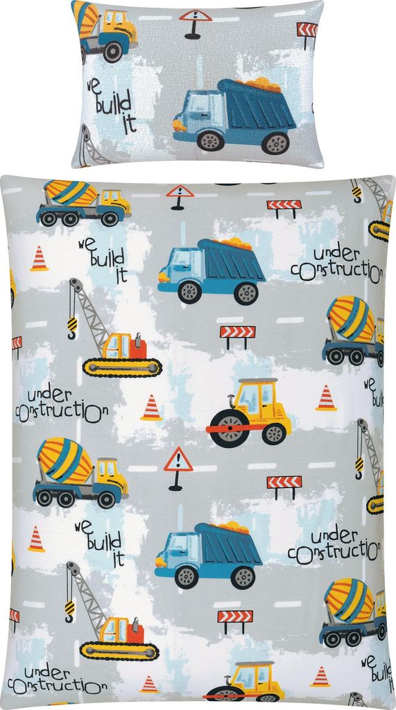 REDBEST Kinder-Bettwäsche grau 1x 100x135 cm + 1x 40x60 cm Produktbild 