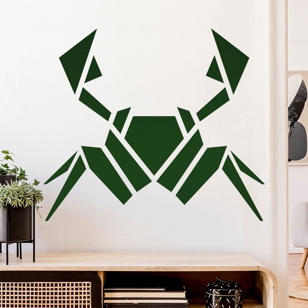 Papierfalten Krabbe Wandtattoo Wandaufkleber Wall Sticker - Dekoration, Küche, Wohnzimmer, Schlafzimmer, Badezimmer