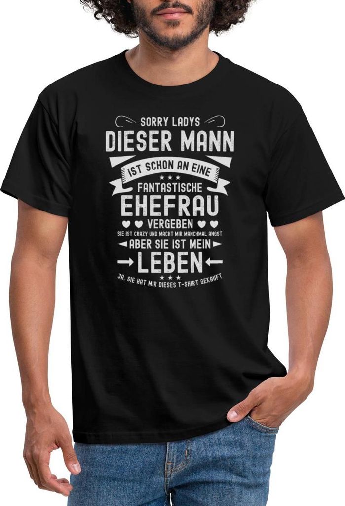 Spreadshirt Ehemann Geschenk Witzig Spruch Hochzeitstagsgeschenk Hochzeitstag Männer T-Shirt, L, Schwarz
