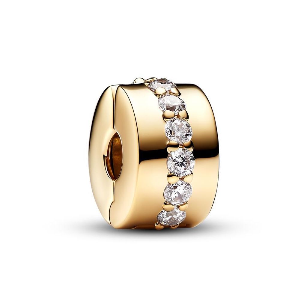 Clip-Charm mit Zirkoniasteinen, vergoldet, PANDORA Moments Produktbild 
