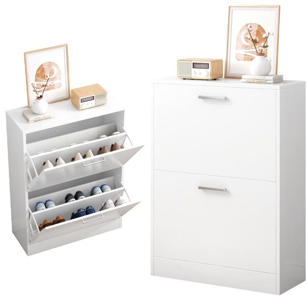 Schuhschrank weiß Schuhregal Kommode Garderobe Loft modern Produktbild 