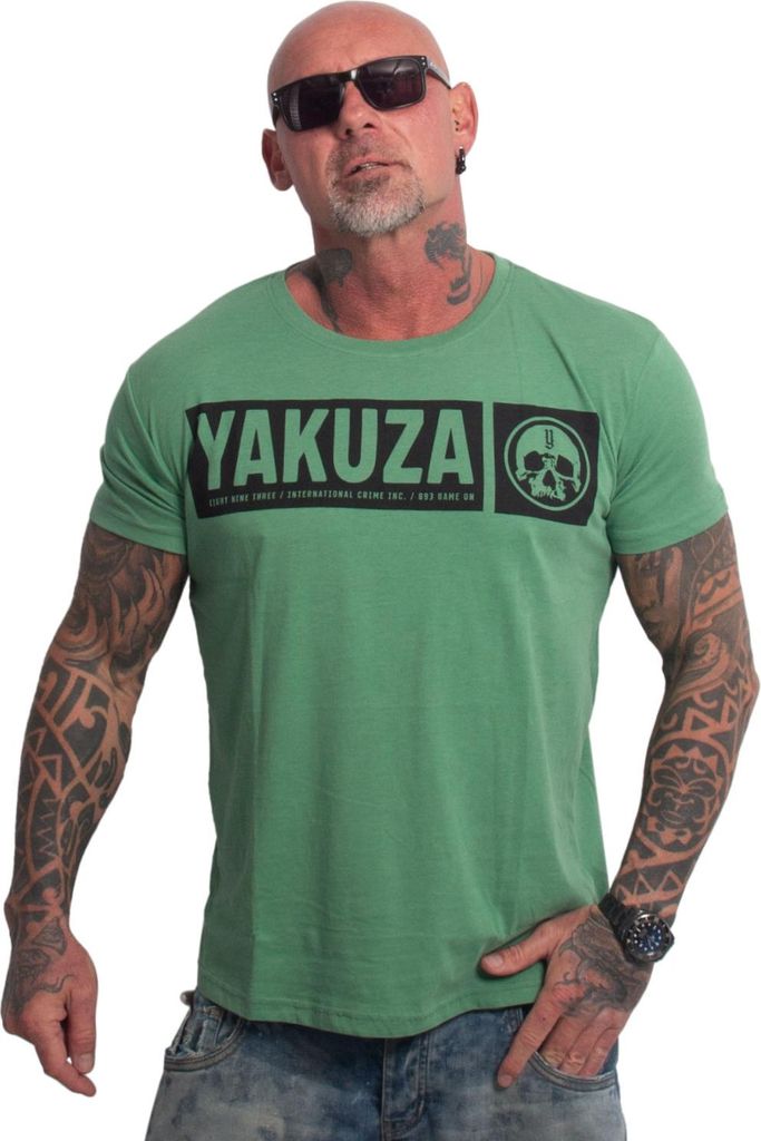 Yakuza Herren Bleak Regular Basic T-Shirt, Dark Green, 4XL