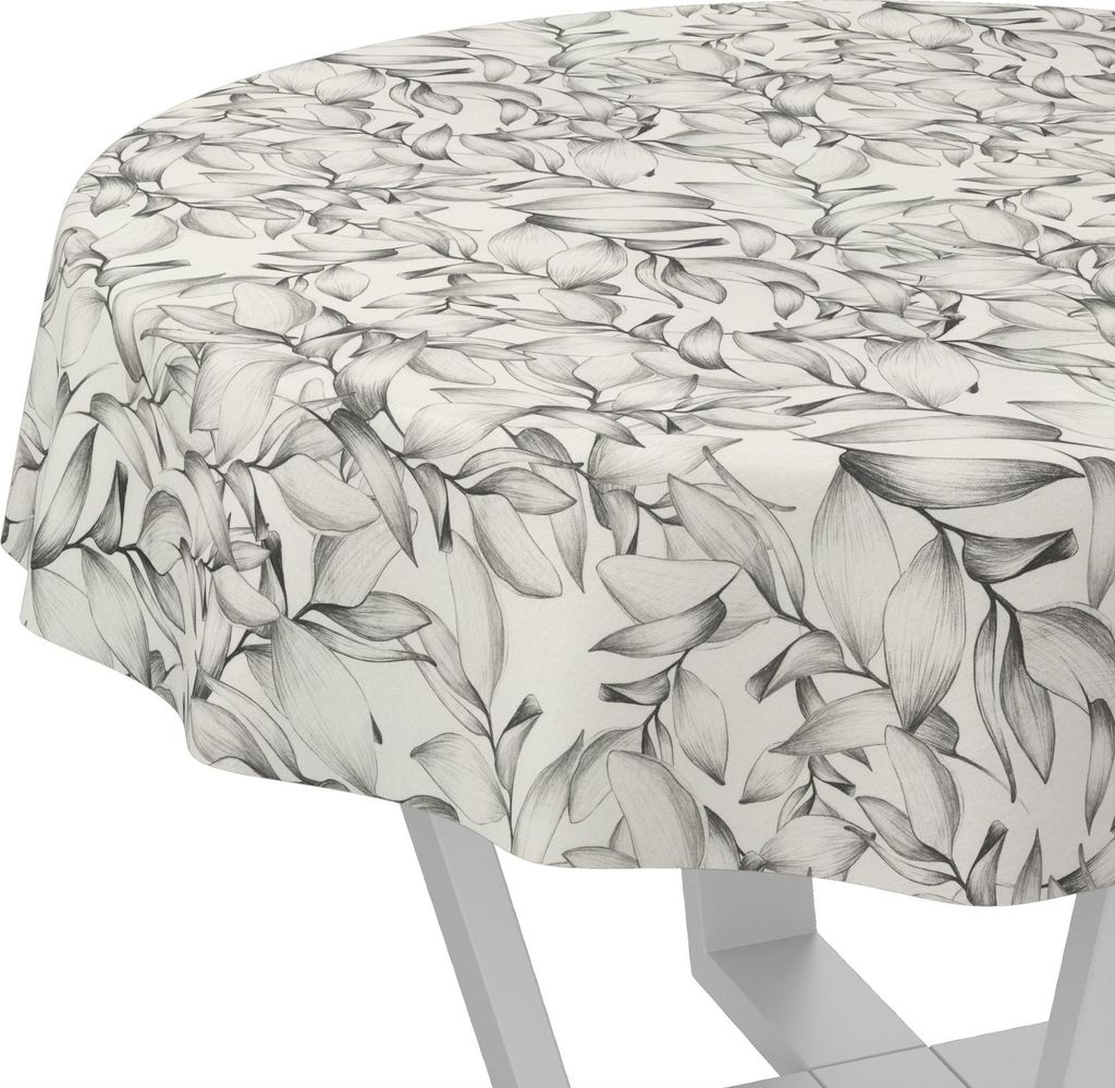 Tischdecke Selene-Maritim Weiß Rund 120cm Schnittkante