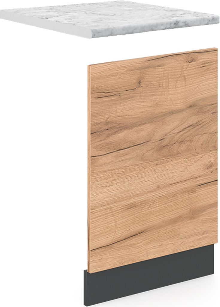 Vicco Frontblende R-Line, AP Marmor, Goldkraft Eiche/Anthrazit