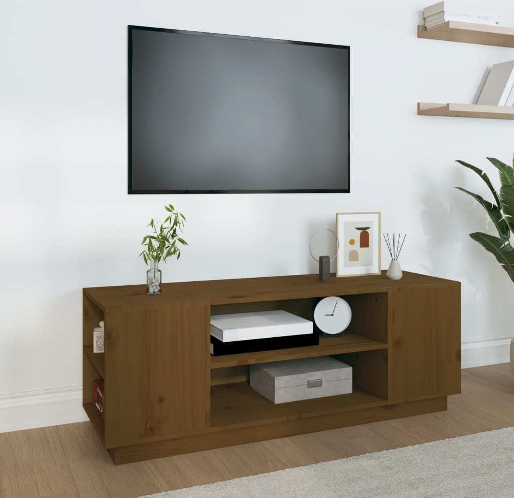 Maison Exclusive - TV-Schrank Honigbraun 110x35x40,5 cm Massivholz Kiefer