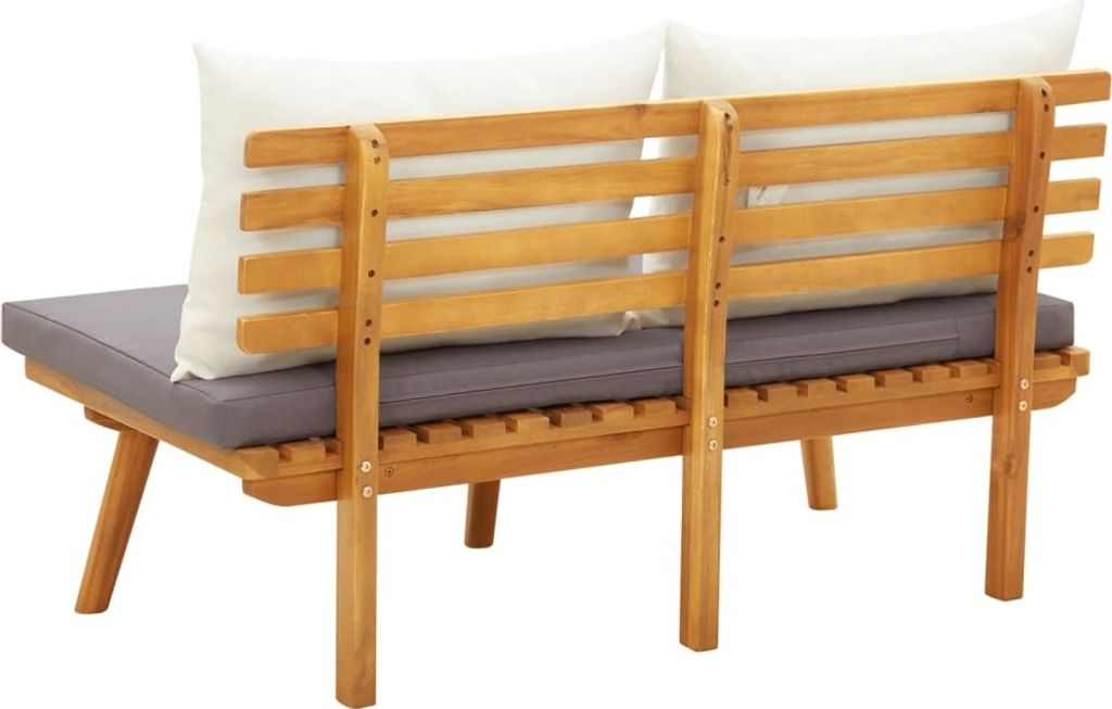 vidaXL Gartenbank mit Kissen 115 cm Massivholz Akazie Produktbild 3