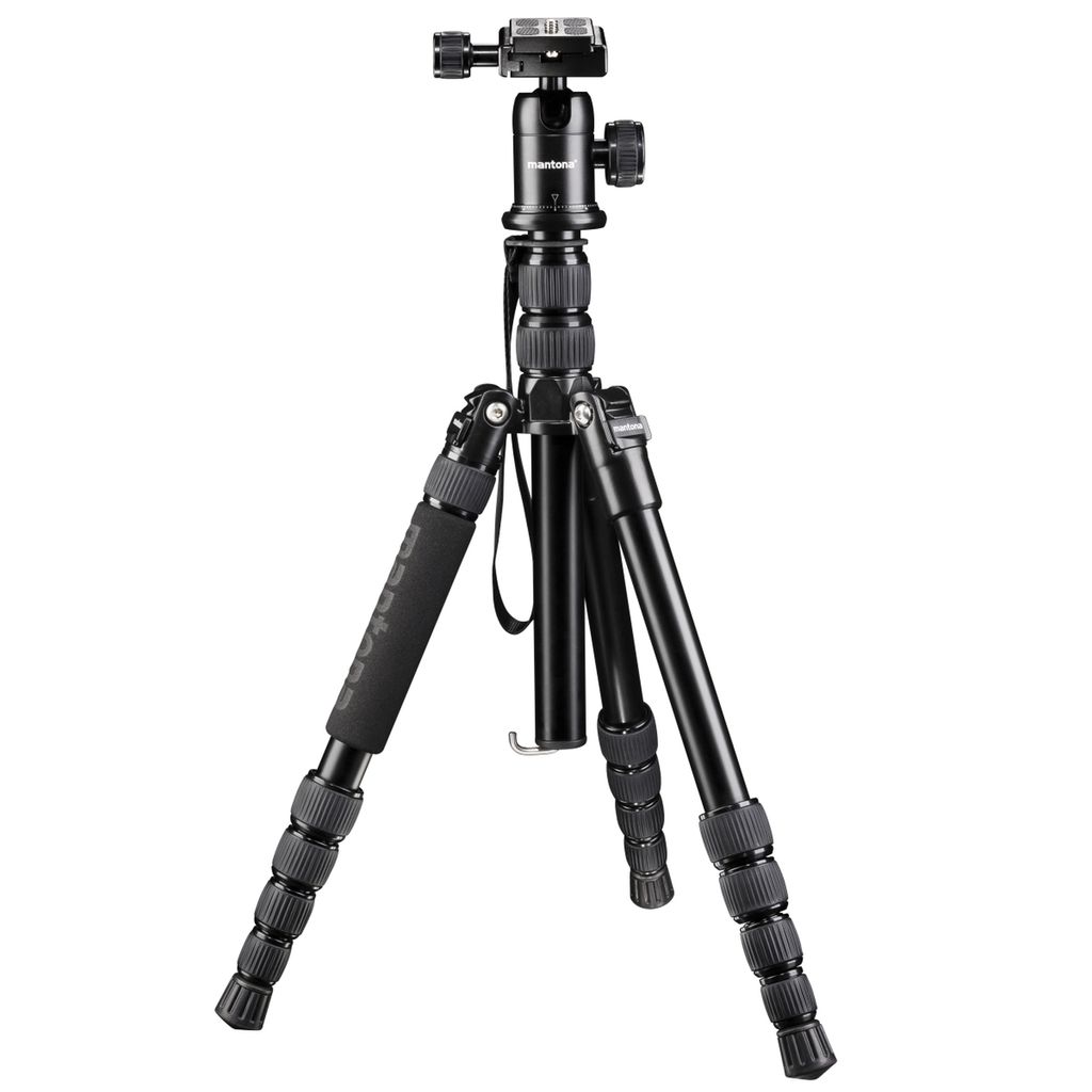 mantona DSLM Travel, 3 nohy, čierna, 143 cm, 1,3 kg Obrázok produktu 