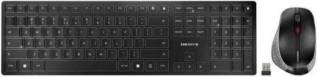 Cherry DW 9500 SLIM Solution Sans Fil Silencieuse pour Bureau Encombré Noir