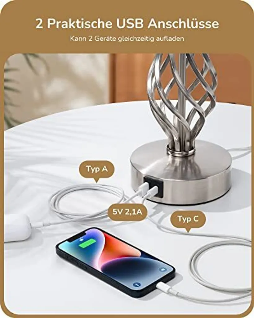EDISHINE Lampada LED Touch Wireless Con Ricarica Magnetica, Impermeabile IP54, Batteria 4400mAh, Dimmerabile, Per Interni/Esterni, Nero