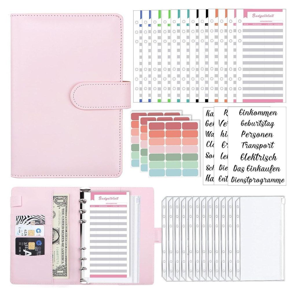 A6 Budget Planner Geld Organizer Taschen Deutsch Etiketten Produktbild 