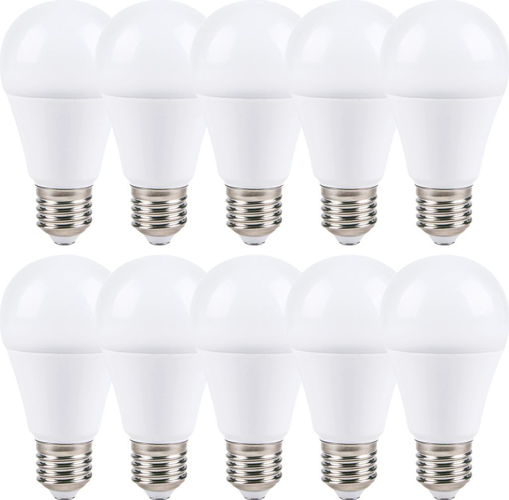 10 x LED Leuchtmittel 9W = 60W E27 opal matt 820lm warmweiß Produktbild 