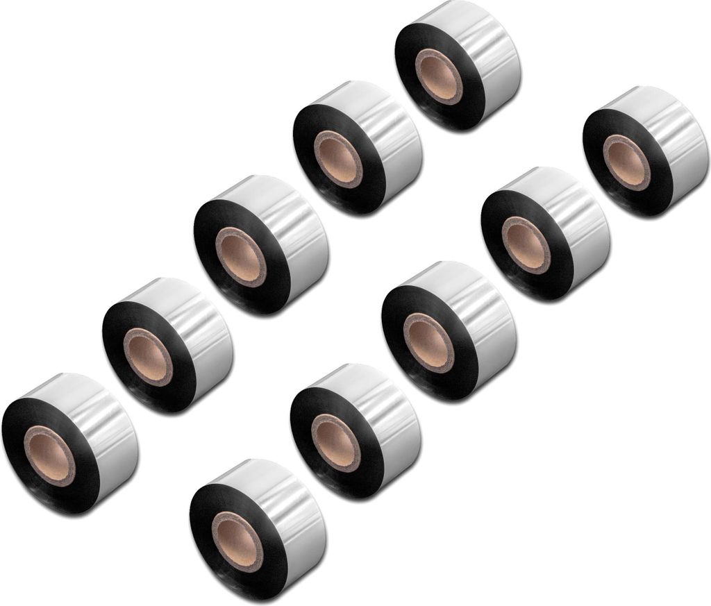 vhbw 10x Thermotransfer-Band kompatibel mit Bixolon Samsung SLP-TX403 Drucker Etikettendrucker, Wischfest, 30 mm x 300 m, Wachs Harz Schwarz