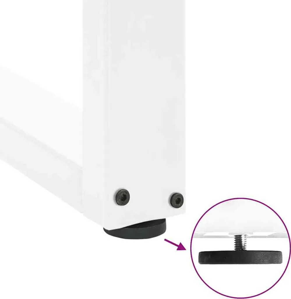 Gambe a U in Acciaio Bianco 40x30 cm - Set 2 Piedi Tavolino Moderno - 9