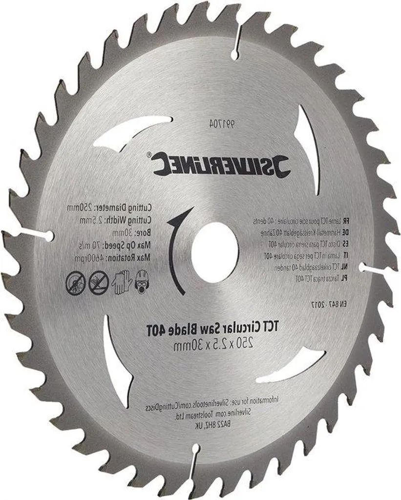 Lames de scie circulaire 250 x 30 mm, 40 et 60 dents, lot de 2 pièces