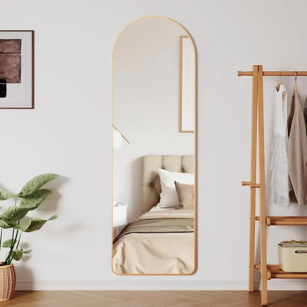 Miroir mural ou sur pied 160x50 cm pour chambre et dressing - Cadre Or Chic