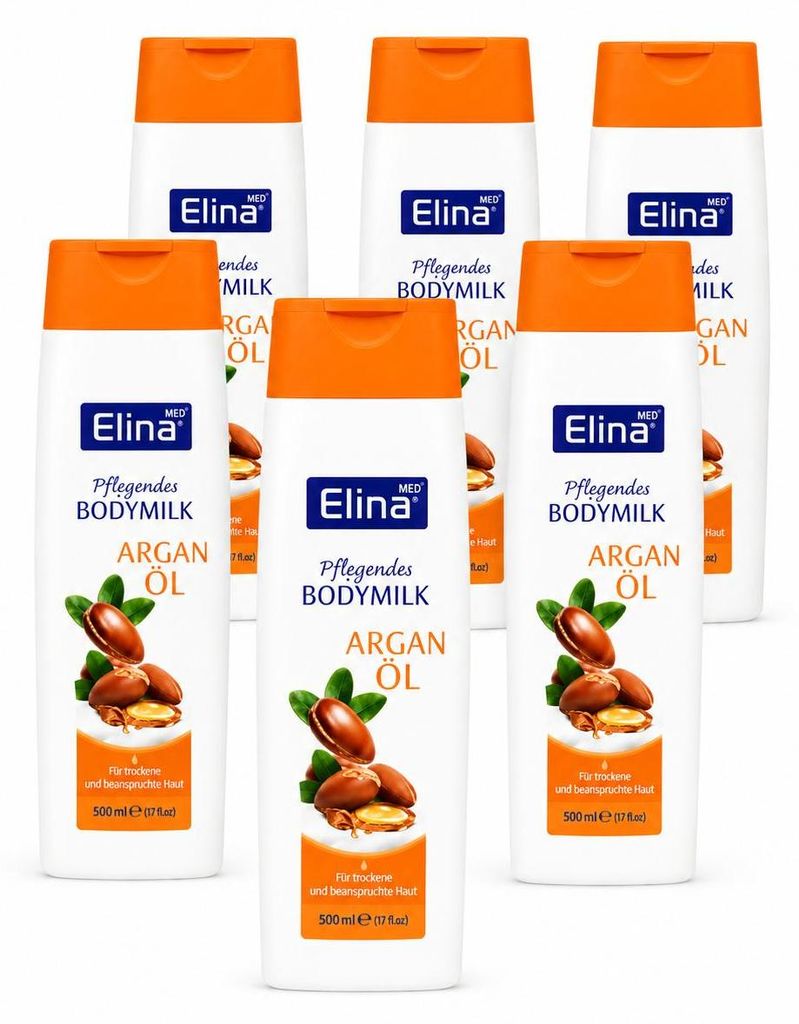 6 x 250 ml Elina Med Bodymilk Arganöl – Pflegende Produktbild 